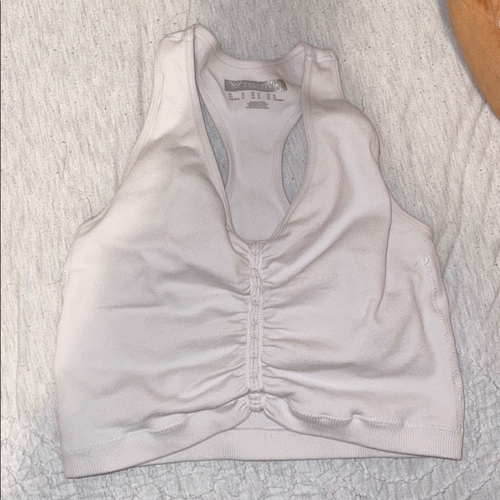 F21 scrunch workout crop top